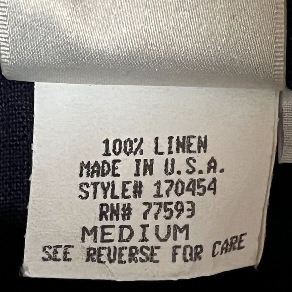 Vintage Match 100% Linen Navy Overall Dress Size M | Made in the USA - Picture 6 of 6